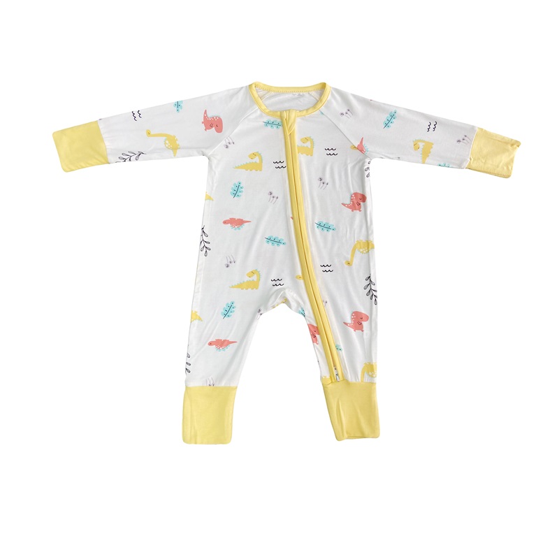 Bambu Vauva Rompers Vetoketju Footie Pyjamat Convertible Romper