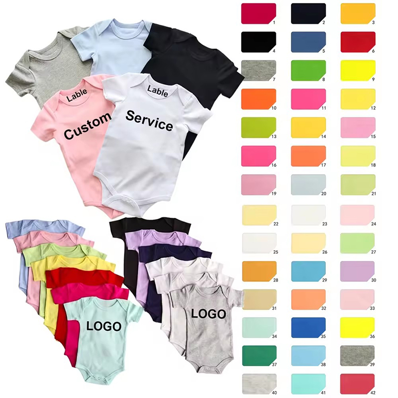 Räätälöity vastasyntynyt vauva Onesie kampattu puuvilla vauva tyttö Romper vauva Bodysuit